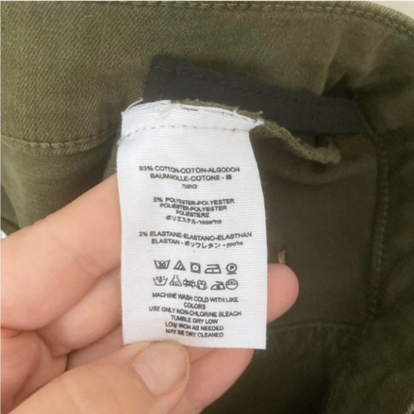 Free People Side Button Mini Skirt | Army Green Cotton Blend | Size 8 - Picture 6 of 7